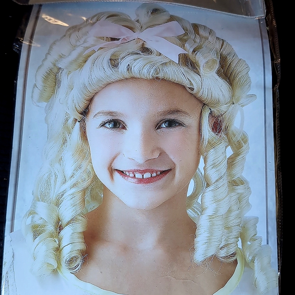 Girls Wringlets Blond Southern Charm Wig Halloween Costume New